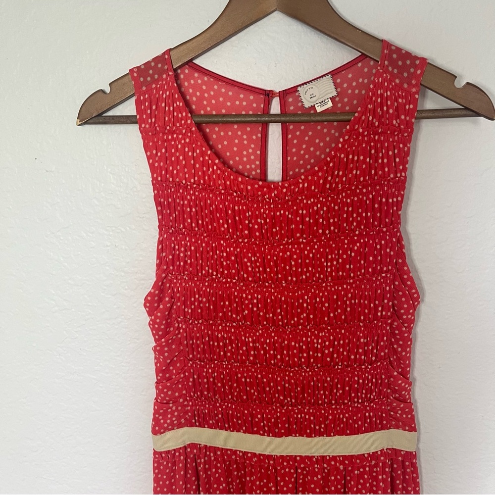 Anthropologie Postage Stamp Smocked Bodice Dress Size Small - Picture 3 of 10